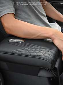 1pc Car Central Armrest Box Raised Pad, PU Leather Memory Foam Armrest Console Pad With Tissue Box And Storage Pouch, Universal Car Armrest Cushion, Upgraded Tissue Storage Pocket, Central Armrest Protective Cover, New Tissue Pocket