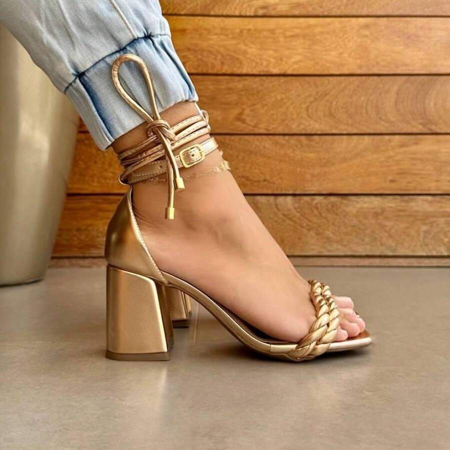 Women's Sandal 7cm Heel Light Comfortable 2 In 1 Elegant - Rafaella - Đồng - Xem 1