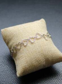 Necklace + Bracelet Kit Heart Plated In 18k Gold And 925 Silver - Silver - View 5