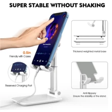 Adjustable Cell Phone Holder Selfie Stand Home Office - trắng - Xem 6