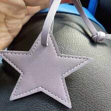 Customized Initials 1pc Five Pointed Star PU Leather Women Luggage Pendant, Monogrammed Star Shape Bag Pendant Gift, Personalized PU Leather Buckle Star Keychain, Star Shape Ladies Bag Charms, Tassels For Jewelry Making Key Chain DIY Craft Accessories - Multicolor - View 10