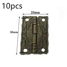 10pcs Antique Mini Folding Hinges, Bronze Alloy Retro Decorative Hinges, With Screws For Jewelry Boxes, Cabinets, Wooden Boxes