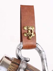 PU Leather Clasp Mug Holder For Medieval Belt Renaissance Faire Larp Viking Cosplay Prop (No Mug)