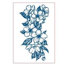 1 件花卉和草本汁图案临时纹身，胸部花卉半永久防水手臂纹身，男女通用，无眩光 - 彩色 - 查看 8