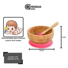 Bamboo Bowl Kit With Pink And Blue Suction Cup - Turminha Guará - 彩色 - 查看 6