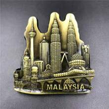1pc Metal High-Grade 3D Stereo Refrigerator Sticker United States Egypt Fama Austria Spain Dubai Shanghai Macau