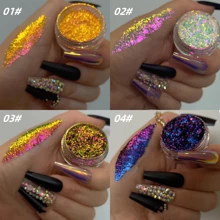 0.5g/件全息闪光指甲亮粉，时尚美甲 DIY 装饰，适合初学者和美甲沙龙 - 彩色 - 查看 7
