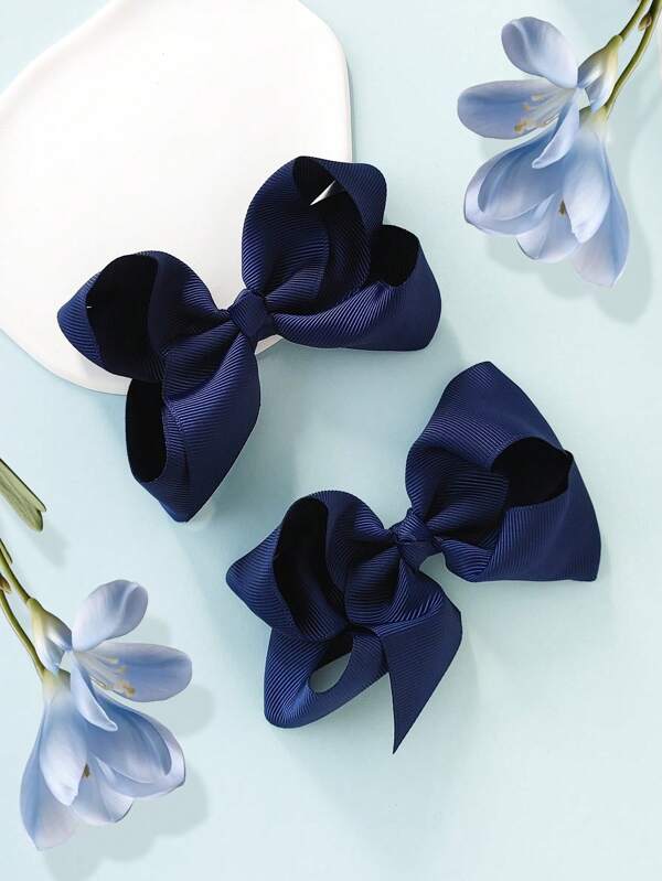 2Pcs 4 Inch Hair Bow For Girl Fashionable Children Girls Hair Bows With Clips For Festivals Party School