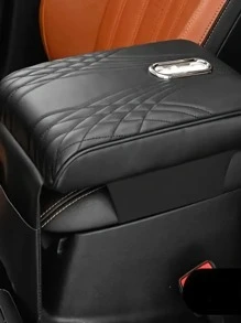 1pc Car Central Armrest Box Raised Pad, PU Leather Memory Foam Armrest Console Pad With Tissue Box And Storage Pouch, Universal Car Armrest Cushion, Upgraded Tissue Storage Pocket, Central Armrest Protective Cover, New Tissue Pocket