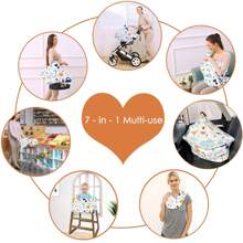 Multi-Use Carseat Covers Breastfeeding Cover - Car Seat Covers For Babies, Stretchy Carseat Canopy Cover, Boys And Girls Shower Gifts (Dinosaur) - Multicolor - View 7