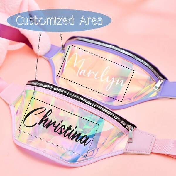 Personalized Makeup Bag, Holographic Fanny Pack, Bridesmaid Gift Bag, Leather Case Bag, Baby Bag, Holiday Waist Pack, Bachelorette Party Bag, Customized Fanny Pack, Personalized Fanny Pack, Bachelorette Party Gift, Holographic Fanny Pack, Bride's Party Gift, Bridesmaid Bag, Holographic Fanny Pack, Vanity Bag, Personalized Fanny Pack, Matching Vanity Bag, Bridesmaid Fanny Pack, Customized Fanny Pack, Bridesmaid Gift Belt Bag For Women, Makeup Bag, Travel Accessories,Summer Outing Items
