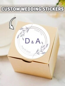 1 miếng dán cá nhân hóa cho đám cưới, nhãn dán đám cưới tùy chỉnh cho hộp quà tặng kẹo nến tiệc sinh nhật và túi chào mừng, nhãn quà tặng đám cưới, nhãn dán cảm ơn - Nhiều màu - Xem 1