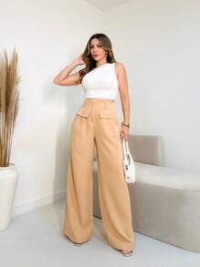 L'envers Mode Tailored Pantaloons - 米色 - 查看 4