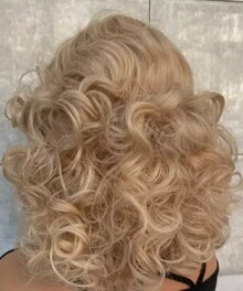 16in/40cm Blonde Wigs For Women With Bangs Synthetic Hair Women Wigs Natural Blonde Curly Wavy  For Women Daily Party Wig - Linen Gold - View 3