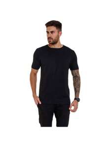 Men's Premium Cotton Slim Fit Short Sleeve Anti-Sweat Anti-Odor Sports Shirt Bike Running Gym Training - 藏蓝色 - 查看 1