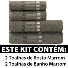 Emcompre Bossa Camesa 4-Piece Bath And Face Towel Set - Rust Brown - View 3