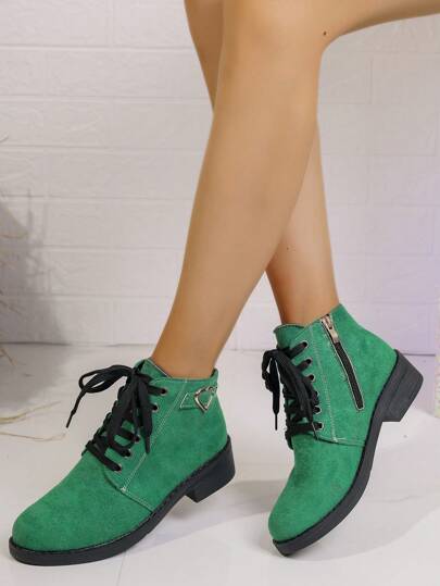 Women Fashion Casual 3cm Flat Vintage Round Toe Ankle Boots Side Zipper, Traveling Vacation Walking Stylish Sexy Ankle Boots Outdoor Boots
