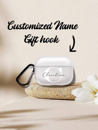 1 pieza Funda personalizada con texto de nombre para auriculares, accesorio compatible con Apple 1/2 Pro 3 4