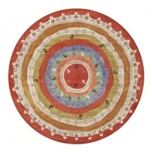 1 pieza Alfombra redonda de estilo bohemio lavable para dormitorio, sala de estar, antideslizante, alfombra redonda vintage para comedor, baño, cocina, oficina, alfombra redonda americana vintage para salas de estar, sofás, mesas de café, dormitorios, estudios, sillas de ordenador, alfombras de estilo bohemio para pisos redondos y entradas (140x140cm), (80x80cm) - multicolor - Ver 10