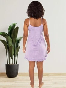 Kit 2 Strappy Nightgowns For Breastfeeding, Pregnant, Lactating, Postpartum - 藏蓝色 - 查看 8