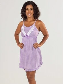 Kit 2 Strappy Nightgowns For Breastfeeding, Pregnant, Lactating, Postpartum - 藏蓝色 - 查看 6