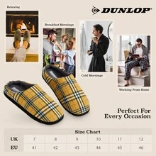 Dunlop Comfy Memory Foam Slippers Warm Faux Sheepskin Indoor/Outdoor Anti-Slip House Shoes Gift - Mustard Yellow - View 7