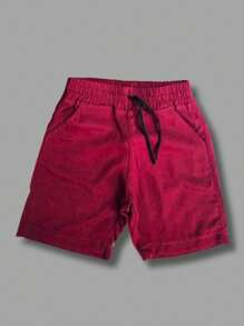 Children's Set Boy Shirt And Shorts Comfortable In Viscolinho - Màu Đỏ Sâu - Xem 2