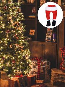 2 件红色圣诞老人腿和圣诞树毛绒装饰，圣诞圣诞老人腿树顶装饰，圣诞树装饰毛绒门装饰，可弯曲圣诞老人腿臀部装饰，圣诞老人腿圣诞装饰家居挂饰，适用于圣诞树、圣诞节商场橱窗装饰，圣诞节 - 彩色 - 查看 5