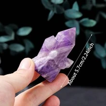 1 件装天然水晶簇点装饰和魔杖水晶塔用于疗愈家居装饰礼物 - 水晶柱晶簇 - 查看 2