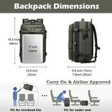 Sea Choice Vacpack Backpack Expandable 60L Backpack With Vacuum Compression TSA Lock Laptop Backpack Fit For 16 Inch Anti Theft Design Travel Vacuum Backpack Water-Resistant Space Saver Backpack - Green - View 6