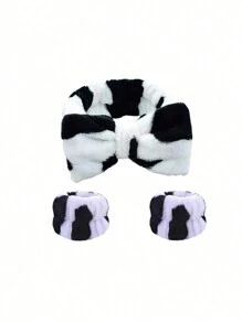 Bộ 3 Băng đô rửa mặt, Băng đô nơ, Vòng đeo tay, Băng đô rửa mặt, Băng đô & Vòng đeo tay, Băng đô mặt bông màu trơn, Băng đô vải nhung, Băng đô đàn hồi tập yoga Trang trí phòng tắm gia đình Mùa hè - Nhiều màu - Xem 16