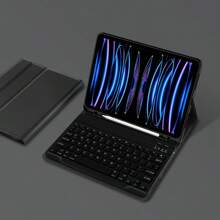 適用於ipad Pro 11英寸1、2代、12.9英寸3代、air 4、5、10.9英寸10代、ipad 7、8、9代、10.2英寸air3/pro 10.5英寸、air2、9.7英寸平板電腦的鍵盤套,附有筆槽 - 黑色 - 查看 2