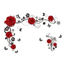 1 miếng dán tường hoa hồng đỏ lãng mạn - Trang trí tự dính bắt mắt - Có thể tháo rời cho phòng ngủ, lối vào, phòng khách và hiên nhà - Điểm nhấn lễ hội hoàn hảo cho ngày lễ tình nhân - Nhiều màu - Xem 6