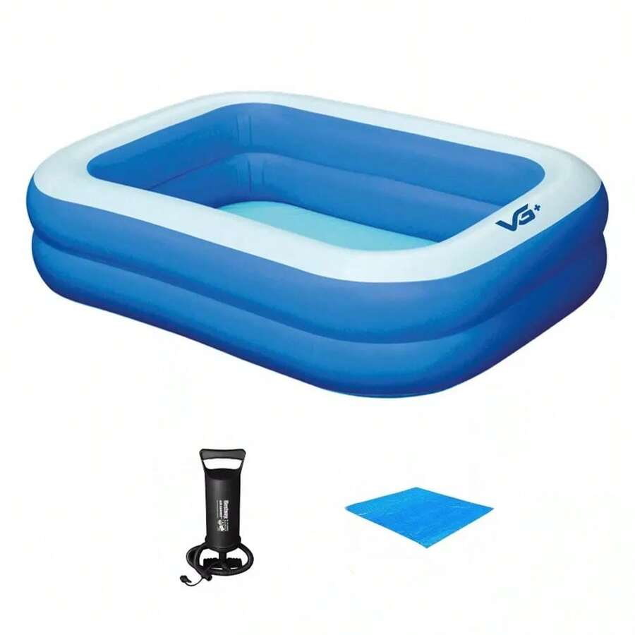 VG Plus Rectangular Inflatable Pool 100 Liters 120 Cm With Pump And Liner Vg+ - 藍色 - 查看 1