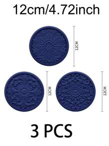 lovely flower Set Of 3pcs Traditional Round Silicone Coaster,Cup Mat Kitchen Table Heat-Resistant Coasters And Thick Insulation Pads//Coaster Set For Home Decor Tabletop Protection Suitable For Kinds Of Cups