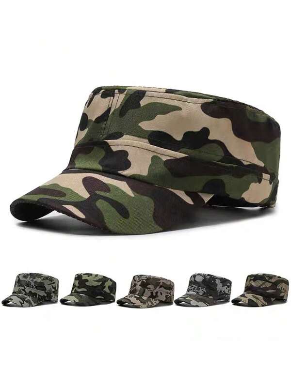 1 pieza/2 piezas Gorra de visera plana unisex Gorra de béisbol tipo camuflaje Gorro de sol Gorra informal para uso diario, viajes, senderismo