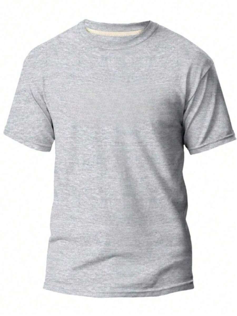 EL SHADAY CLOTHING Basic Men's T-Shirt 100% Cotton Shirt - Grå - Visa 1