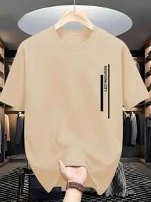 Men's 100% Cotton T-Shirt NewYork City Printed Shirt Basic Casual Blouse New Arrival - 米色 - 查看 1