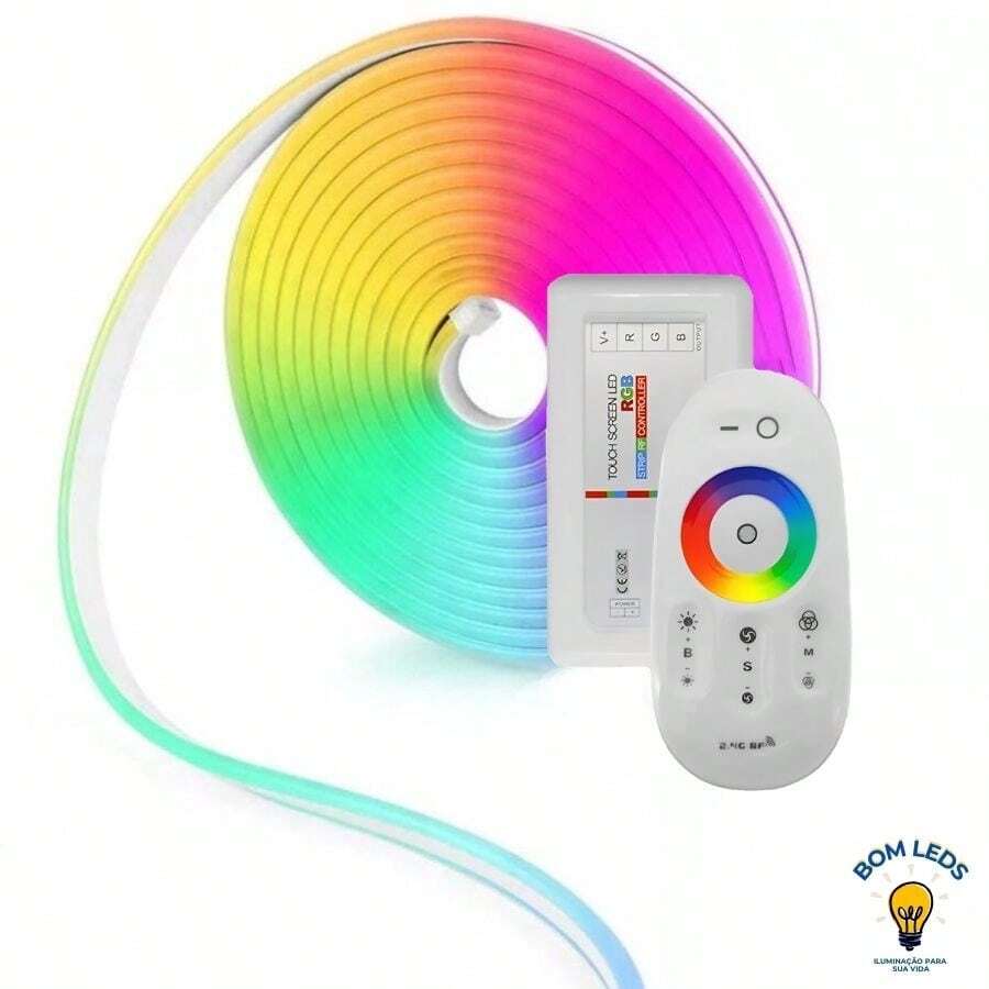 RGB Neon LED Hose Strip 5 Meters + Wireless Touch Control Colorful Lighting For Decoration Home Ornaments - 無來源 - 查看 1