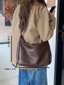 Retro Bag Maillard Vintage Crossbody Bag For Women, New Korean Fashion Handbag Tote With Large Capacity Shoulder Bag Back To School, Teachers Gift Ideal Gift, Thank You Gift Idea, Appreciation Gifts, Monogrammed Gifts Bag, Reusable, Teacher Bag Educator, Mom Ideal Brides Maid Gifts, Retro Inspired Bag For Women