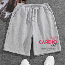 Short Sweatpants Gym Dry Workout Fitness Bermuda Large Rat Bodybuilder CARDIO - Gris - Ver 1