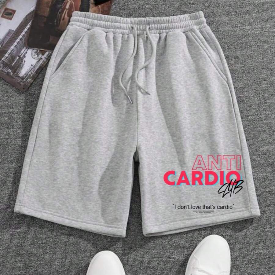 Short Sweatpants Gym Dry Workout Fitness Bermuda Large Rat Bodybuilder CARDIO - Gris - Ver 1