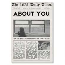 Conjunto de 1/6 Peças de Arte de Parede Vintage, Pôsteres de Álbuns de Música 1975, Pôster de Jornal para Decoração de Sala, Quadros Pendurados para Sala de Estar, Quarto, Dormitório (Sem Moldura) - Preto e Branco - Visão 2