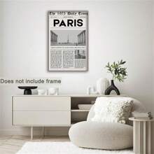 Conjunto de 1/6 Peças de Arte de Parede Vintage, Pôsteres de Álbuns de Música 1975, Pôster de Jornal para Decoração de Sala, Quadros Pendurados para Sala de Estar, Quarto, Dormitório (Sem Moldura) - Preto e Branco - Visão 9