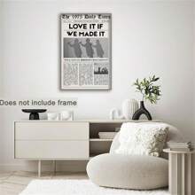 Conjunto de 1/6 Peças de Arte de Parede Vintage, Pôsteres de Álbuns de Música 1975, Pôster de Jornal para Decoração de Sala, Quadros Pendurados para Sala de Estar, Quarto, Dormitório (Sem Moldura) - Preto e Branco - Visão 10