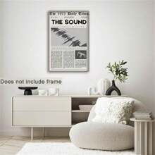 Conjunto de 1/6 Peças de Arte de Parede Vintage, Pôsteres de Álbuns de Música 1975, Pôster de Jornal para Decoração de Sala, Quadros Pendurados para Sala de Estar, Quarto, Dormitório (Sem Moldura) - Preto e Branco - Visão 6