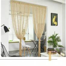 300 X 250cm White Sparkling String Curtain. Wall Drape. Window Decor. Decorative Curtain. Room Divider For Wedding, Cafe, Restaurant Fly Protection - Light Brown - View 3