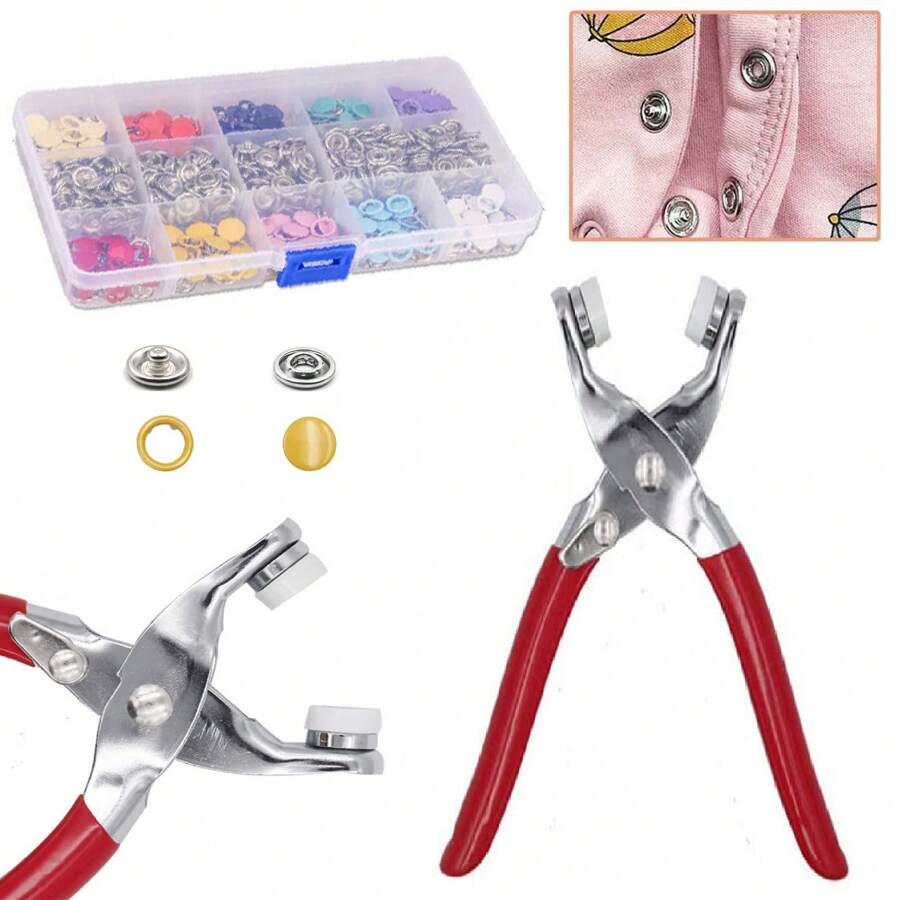 Grommet Eyelet Pliers Kit With 100 Eyelets Grommet Metal Tool For