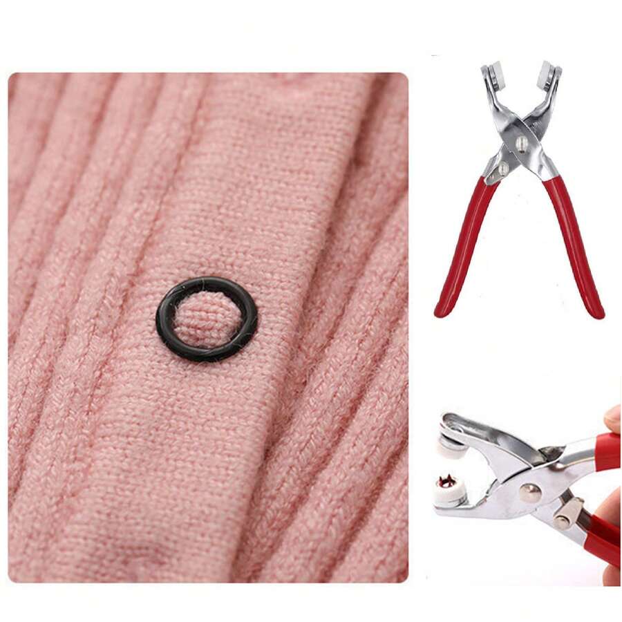 Grommet Eyelet Pliers Kit With 100 Eyelets Grommet Metal Tool For