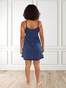 Kit 2 Strappy Nightgowns For Breastfeeding, Pregnant, Lactating, Postpartum - 藏蓝色 - 查看 5